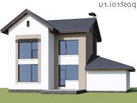M-136-1P проект двухэтажного дома из газобетона с гаражом размером 12 на 11
