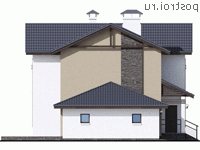 M-136-1P проект двухэтажного дома из газобетона с гаражом размером 12 на 11 - вид справа