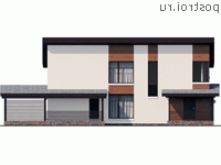 M-141-2P проект двухэтажного дома из газобетона размером 14 на 6 - вид спереди