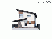 M-141-2P проект двухэтажного дома из газобетона размером 14 на 6 - вид слева