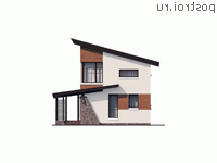 M-141-2P проект двухэтажного дома из газобетона размером 14 на 6 - вид справа
