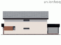 M-141-2P проект двухэтажного дома из газобетона размером 14 на 6 - вид сзади