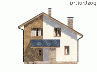 M-146-1P проект одноэтажного дома из газобетона с мансардой размером 11 на 9  - вид спереди