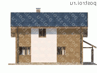 M-146-1P проект одноэтажного дома из газобетона с мансардой размером 11 на 9  - вид справа