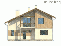 M-153-1P проект одноэтажного коттеджа из пеноблоков с мансардой размером 10 на 12 - вид спереди M-153-1P проект одноэтажного коттеджа из пеноблоков с мансардой размером 10 на 12 - вид спереди