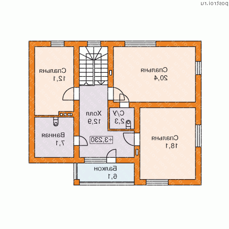 M-153-1P проект одноэтажного коттеджа из пеноблоков с мансардой размером 10 на 12 - мансарда M-153-1P проект одноэтажного коттеджа из пеноблоков с мансардой размером 10 на 12 - мансарда