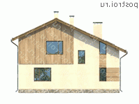 M-153-1P проект одноэтажного коттеджа из пеноблоков с мансардой размером 10 на 12 - вид сзади M-153-1P проект одноэтажного коттеджа из пеноблоков с мансардой размером 10 на 12 - вид сзади