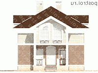 M-173-1P проект двухэтажного дома из пеноблоков размером 9 на 12  - вид спереди