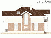 M-173-1P проект двухэтажного дома из пеноблоков размером 9 на 12  - вид слева