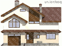 M-184-1P проект двухэтажного дома из пеноблоков с гаражом размером 11 на 12  - вид спереди