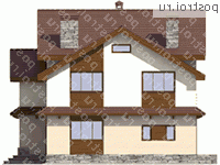 M-184-1P проект двухэтажного дома из пеноблоков с гаражом размером 11 на 12  - вид слева