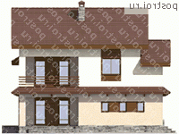 M-184-1P проект двухэтажного дома из пеноблоков с гаражом размером 11 на 12  - вид справа