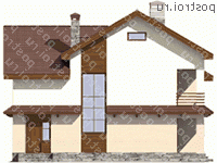 M-184-1P проект двухэтажного дома из пеноблоков с гаражом размером 11 на 12  - вид сзади