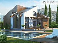 M-196-1K проект одноэтажного коттеджа из кирпича с мансардой размером 14 на 14 