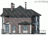 M-204-2K проект двухэтажного коттеджа из кирпича с гаражом размером 10 на 18  - вид слева