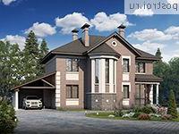M-204-2K проект двухэтажного коттеджа из кирпича с гаражом размером 10 на 18 