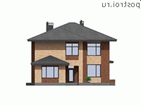 M-215-1P проект двухэтажного дома из пенобетона размером 12 на 20 - вид спереди