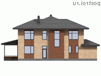 M-215-1P проект двухэтажного дома из пенобетона размером 12 на 20 - вид справа