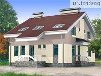 M-216-1K проект одноэтажного дома из кирпича с мансардой размером 12 на 10 