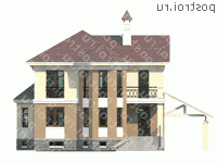 M-248-1P проект двухэтажного дома из газобетона с цоколем и гаражом размером 12 на 10 - вид спереди M-248-1P проект двухэтажного дома из газобетона с цоколем и гаражом размером 12 на 10 - вид спереди