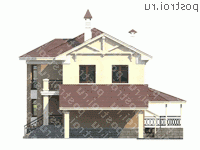 M-248-1P проект двухэтажного дома из газобетона с цоколем и гаражом размером 12 на 10 - вид слева M-248-1P проект двухэтажного дома из газобетона с цоколем и гаражом размером 12 на 10 - вид слева