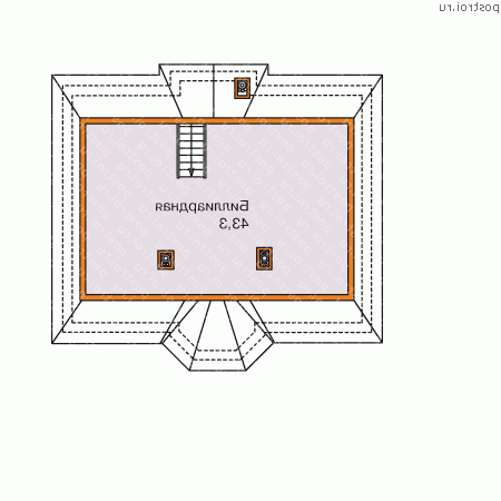 M-262-1P проект двухэтажного коттеджа из пенобетона с мансардой и гаражом размером 15 на 13  - мансарда