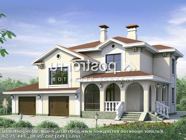 M-303-1K проект двухэтажного коттеджа из кирпича с гаражом размером 18 на 16 