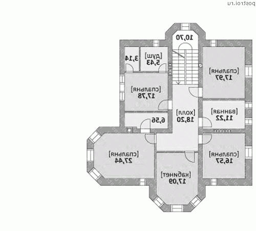 M-356-1K проект двухэтажного коттеджа из кирпича размером 17 на 24  - 2-й этаж