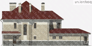 M-356-1K проект двухэтажного коттеджа из кирпича размером 17 на 24  - вид справа