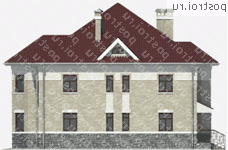 M-356-1K проект двухэтажного коттеджа из кирпича размером 17 на 24  - вид сзади