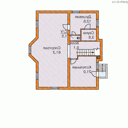 M-362-1P проект трехэтажного дома из газобетона с цоколем и мансардой размером 13 на 11  - цоколь