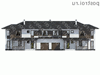 M-448-1P проект двухэтажного дома из газобетона с гаражом размером 15 на 28 - вид спереди M-448-1P проект двухэтажного дома из газобетона с гаражом размером 15 на 28 - вид спереди