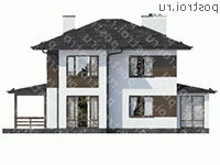 M-448-1P проект двухэтажного дома из газобетона с гаражом размером 15 на 28 - вид слева M-448-1P проект двухэтажного дома из газобетона с гаражом размером 15 на 28 - вид слева