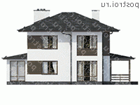 M-448-1P проект двухэтажного дома из газобетона с гаражом размером 15 на 28 - вид справа M-448-1P проект двухэтажного дома из газобетона с гаражом размером 15 на 28 - вид справа