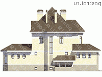 M-495-1K проект двухэтажного дома из кирпича с цоколем и гаражом размером 16 на 29 - вид справа M-495-1K проект двухэтажного дома из кирпича с цоколем и гаражом размером 16 на 29 - вид справа