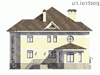 M-495-1K проект двухэтажного дома из кирпича с цоколем и гаражом размером 16 на 29 - вид сзади M-495-1K проект двухэтажного дома из кирпича с цоколем и гаражом размером 16 на 29 - вид сзади