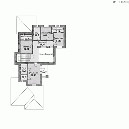 M-500-1K проект двухэтажного дома из кирпича с гаражом размером 26 на 34  - 2-й этаж