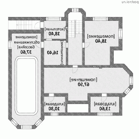 M-592-1K проект двухэтажного дома из кирпича с цоколем размером 19 на 21 - цоколь M-592-1K проект двухэтажного дома из кирпича с цоколем размером 19 на 21 - цоколь