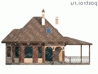 N-101-1P проект двухэтажного коттеджа из пенобетона размером 10 на 13 - вид спереди N-101-1P проект двухэтажного коттеджа из пенобетона размером 10 на 13 - вид спереди