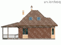 N-101-1P проект двухэтажного коттеджа из пенобетона размером 10 на 13 - вид сзади N-101-1P проект двухэтажного коттеджа из пенобетона размером 10 на 13 - вид сзади