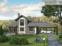 N-112-1P проект двухэтажного коттеджа из пенобетона с гаражом размером 7 на 10 