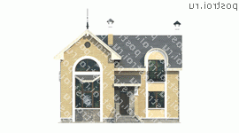 N-131-1P проект двухэтажного дома из газобетона размером 10 на 11 - вид спереди N-131-1P проект двухэтажного дома из газобетона размером 10 на 11 - вид спереди