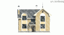 N-131-1P проект двухэтажного дома из газобетона размером 10 на 11 - вид сзади N-131-1P проект двухэтажного дома из газобетона размером 10 на 11 - вид сзади