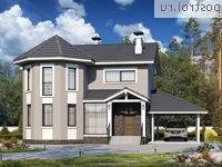 N-137-1P проект двухэтажного дома из газобетона с гаражом размером 10 на 14 