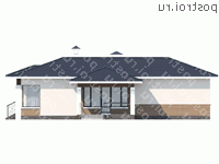 N-145-1P проект одноэтажного дома из газобетона с гаражом размером 16 на 14 - вид слева N-145-1P проект одноэтажного дома из газобетона с гаражом размером 16 на 14 - вид слева