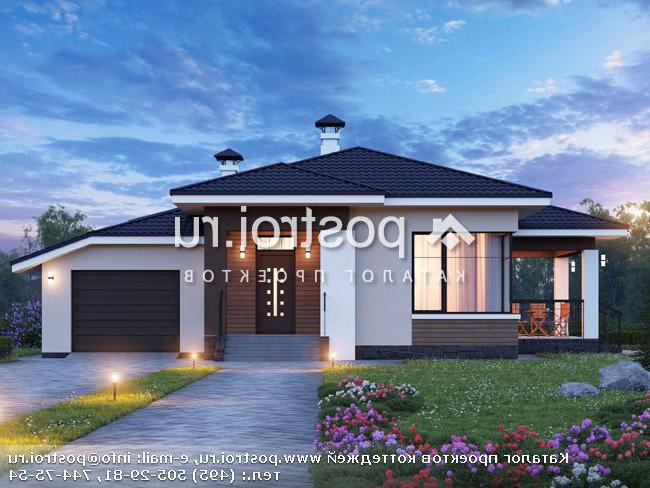 N-145-1P проект одноэтажного дома из газобетона с гаражом размером 16 на 14 N-145-1P проект одноэтажного дома из газобетона с гаражом размером 16 на 14