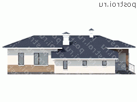 N-145-1P проект одноэтажного дома из газобетона с гаражом размером 16 на 14 - вид справа N-145-1P проект одноэтажного дома из газобетона с гаражом размером 16 на 14 - вид справа