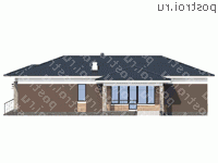 N-146-1P проект одноэтажного дома из газобетона размером 18 на 13 - вид слева N-146-1P проект одноэтажного дома из газобетона размером 18 на 13 - вид слева