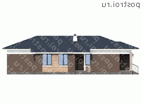 N-146-1P проект одноэтажного дома из газобетона размером 18 на 13 - вид справа N-146-1P проект одноэтажного дома из газобетона размером 18 на 13 - вид справа