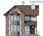 N-174-1K проект двухэтажного дома из кирпича размером 15 на 9 - вид спереди N-174-1K проект двухэтажного дома из кирпича размером 15 на 9 - вид спереди